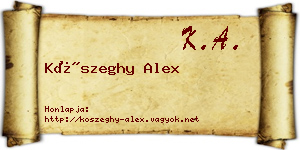 Kőszeghy Alex névjegykártya